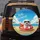 Maltese Dog Sunglasses Watermelon Swim Ring Beach Scene - Summer Holiday Vacation Spare Tire Cover - 5