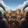 Five Bengal Cats Car Interior Selfie Smartphone Sunglasses - Cat Lover Gift Spare Tire Cover - 6
