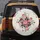 Folk Art Blush Pink Rose Plum Floral Blooms Leaves - Home Decor Gift Spare Tire Cover - 5