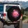 Pink Flamingo Shimmering Fuchsia Silver Glitter - Travel Essentials Gift for Flamingo Lover Spare Tire Cover - 3
