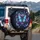 Iridescent Butterflies Purple Roses Teal Foliage Deep Floral Scene - Outdoor Enthusiast Gift Spare Tire Cover - 3