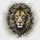 Lion Head Charcoal Mane Gold Filigree Splatter - Wildlife Lover Auto Decor Gift Spare Tire Cover - 6