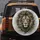 Lion Head Charcoal Mane Gold Filigree Splatter - Wildlife Lover Auto Decor Gift Spare Tire Cover - 5
