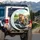 Cows Driving Car Road Trip Landscape - Travel Essentials Gift for Cow Lover Spare Tire Cover - 3