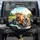 Cows Driving Car Road Trip Landscape - Travel Essentials Gift for Cow Lover Spare Tire Cover - 1