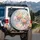 Blooming Peach Pink Rose Vine Foliage Misty Water Landscape - Garden Lover Gift Spare Tire Cover - 3
