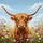Highland Cow Wildflower Meadow - Farmhouse Home Decor Gift for Cow Lover Spare Tire Cover - 6