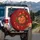 Orange Roses Petals Green Foliage Vermillion Field - A Home Decor Gift for Garden Lover Spare Tire Cover - 3