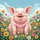 Pink Baby Pig Wildflower Sky - Farmhouse Home Decor Gift for Pig Lover Spare Tire Cover - 6