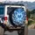 Luminous Iridescent Butterfly Gemstone Daisy Twilight Garden - Garden Lover Gift Spare Tire Cover - 3