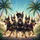 Five Doberman Dogs Motion Speed Tropical Road Scene - Dog Lover Gift Spare Tire Cover - 6