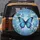 Iridescent Blue Morpho Butterflies Floral Blossoms - Nature Lover Gift Spare Tire Cover - 5