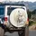 Majestic White Wolves Golden Fur Embrace Golden Swirls - Nature Lover Gift for Outdoorsman Spare Tire Cover - 3