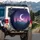 Majestic Crescent Moon Pine Trees Mountain Night Sky - Outdoor Lifestyle Gift Spare Tire Cover - 3