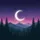 Majestic Crescent Moon Pine Trees Mountain Night Sky - Outdoor Lifestyle Gift Spare Tire Cover - 6