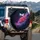Luminous Dragonfly Glowing Red Flowers Iridescent Foliage - Nature Lover Gift Spare Tire Cover - 3
