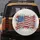 Watercolor Flower American Flag Forget-Me-Not - Independence Day Gift for Veterans Spare Tire Cover - 5