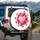 Matte Pink Heart Gerbera Daisies Floral - Home Decor Gift for Flower Lover Spare Tire Cover - 3