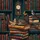 Sleeping Tabby Cat Vintage Books Library - Home Decor Gift for Cat Lover Spare Tire Cover - 6
