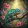 Vibrant Panther Chameleon Tropical Garden Gnarled Branch - Nature Lover Wildlife Gift Spare Tire Cover - 6