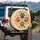Paw Prints Tribal Flowers Leaves - Bohemian Lifestyle Travel Gift Spare Tire Cover - 3