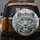 Snow Leopard Electric Blue Eyes White Grey Fur Cold Mountain Habitat - Wildlife Lover Gift Spare Tire Cover - 5
