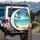 Tropical Palm Trees Golden Sand Ocean Waves - Outdoor Adventure Gift Spare Tire Cover - 3
