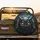 Menacing Dark Metallic Cybernetic Owl Head Glowing Golden-Orange Eyes - Sci-Fi Enthusiast Gift Spare Tire Cover - 2