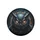 Menacing Dark Metallic Cybernetic Owl Head Glowing Golden-Orange Eyes - Sci-Fi Enthusiast Gift Spare Tire Cover - 4