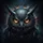 Menacing Dark Metallic Cybernetic Owl Head Glowing Golden-Orange Eyes - Sci-Fi Enthusiast Gift Spare Tire Cover - 6
