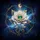 White Flower Emerald Gemstone Celestial Moon - Cosmic Decor Gift Spare Tire Cover - 6