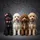 Four Poodles Pink Bow Silver Gold Black Collar - Pet Owner Home Decor Gift Spare Tire Cover - 6