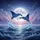 Majestic Deep Blue Manta Ray Cosmic Stars Leaping Ocean Twilight Sky - Wildlife Lover Gift Spare Tire Cover - 6