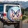 Magnificent Iridescent Butterfly Pink Blossoms - Outdoor Vehicle Decor for Butterfly Lover Spare Tire Cover - 3