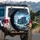 Long-Nose Semi-Truck Icy Landscape Crescent Moon - Vehicle Decor Gift Spare Tire Cover - 3