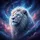 White Lion Cosmic Nebula Sky - Fantasy Wildlife Art Gift Spare Tire Cover - 6