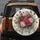 Vibrant Red Pink Rose Cluster Teal Green Foliage Berry Arrangement - Garden Lover Gift Spare Tire Cover - 5