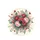 Vibrant Red Pink Rose Cluster Teal Green Foliage Berry Arrangement - Garden Lover Gift Spare Tire Cover - 4