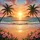 Tropical Beach Sunset Palm Trees Pink Flowers Ocean Waves - Adventure Travel Gift Spare Tire Cover - 6