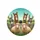 Comical Farm Animals Green Hills - Farmhouse Home Decor Gift Spare Tire Cover - 4