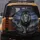 Male Lion Dark Mane Golden Eyes Jagged Rock Savanna Stormy Twilight - Wildlife Lover Gift Spare Tire Cover - 5