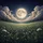 Glowing Full Moon Starry Night White Wildflowers - Home Decor Gift Spare Tire Cover - 6