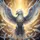White Griffin Golden Filigree Luminous Blue Eyes - Fantasy Lover Gift Spare Tire Cover - 6