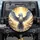 White Griffin Golden Filigree Luminous Blue Eyes - Fantasy Lover Gift Spare Tire Cover - 1
