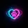 Luminous Paw Print Heart Swirls Electric Blue Magenta Light - Dog Cat Lover Gift Spare Tire Cover - 6