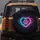 Luminous Paw Print Heart Swirls Electric Blue Magenta Light - Dog Cat Lover Gift Spare Tire Cover - 5