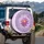 Purple Water Lily Lotus Butterflies Vine Flowers - Nature Lover Gift Spare Tire Cover - 3