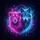 Curious Lion Cub Stoic Wolf Neon Cosmic Nebula - Wildlife Lover Home Decor Gift Spare Tire Cover - 6