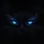 Luminous Electric Blue Cat Eyes Dark Shadow Patterns - Abyssal Black Car Accessory Gift Spare Tire Cover - 6