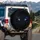 Luminous Electric Blue Cat Eyes Dark Shadow Patterns - Abyssal Black Car Accessory Gift Spare Tire Cover - 3